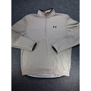 Under Armour Men's Medium 1/4 Zip Pullover Beige Heather (Stains)